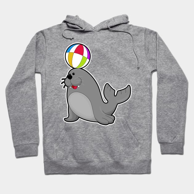 Seal at Water sports with Water polo Hoodie by Markus Schnabel